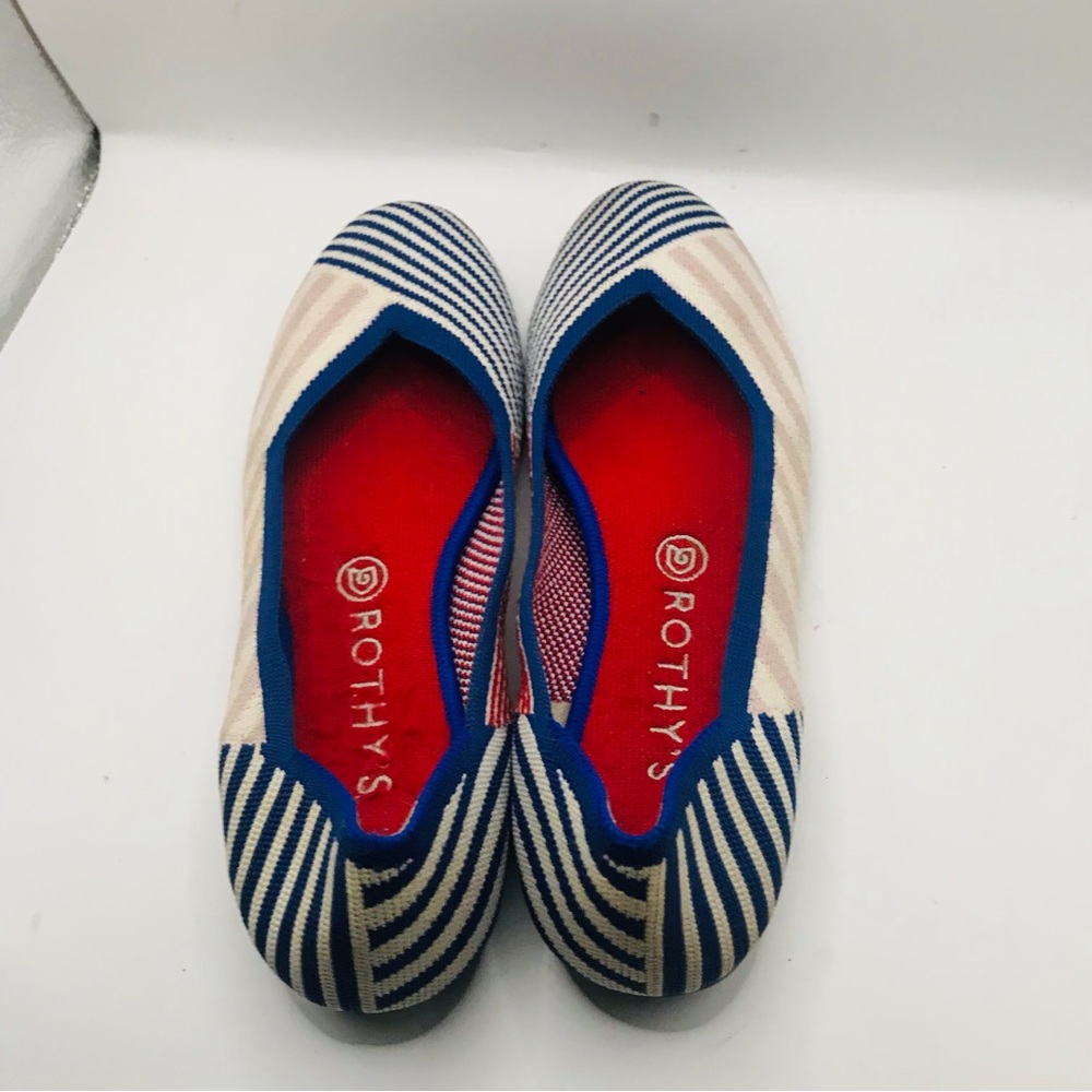 Rothy's Women’s Blue & Cream Striped‎ Flat - Picture 9 of 10